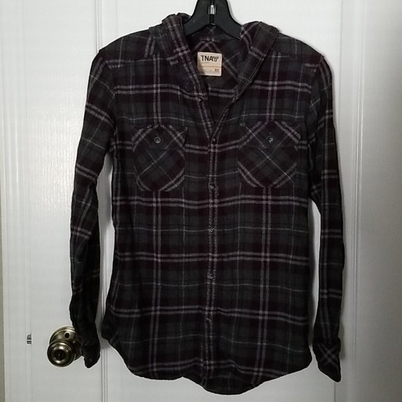 TNA plaid flannel hoody - Picture 7 of 10